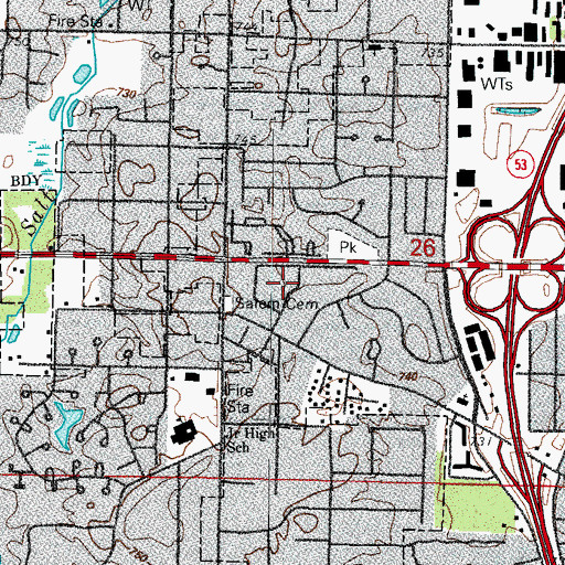 Topographic Map of Plum Grove Village, IL