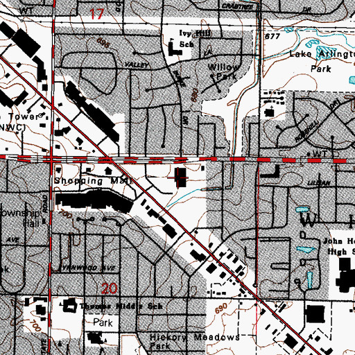 Topographic Map of Southpoint Shopping Center, IL