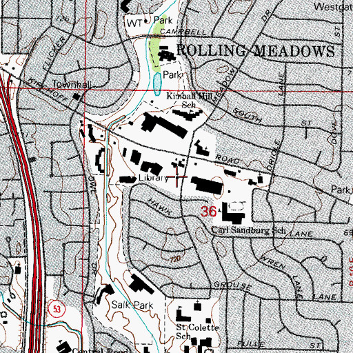 Topographic Map of Trinity Lutheran Church, IL