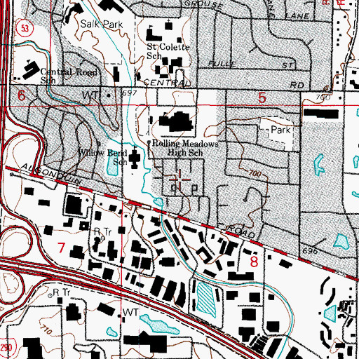 Topographic Map of Williamsburg, IL