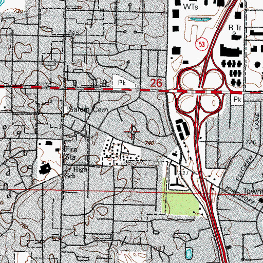 Topographic Map of Winthrop Village, IL