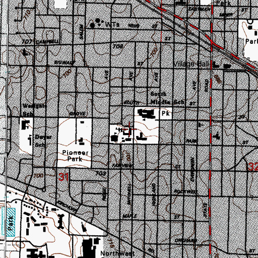 Topographic Map of Our Lady of the Wayside School, IL