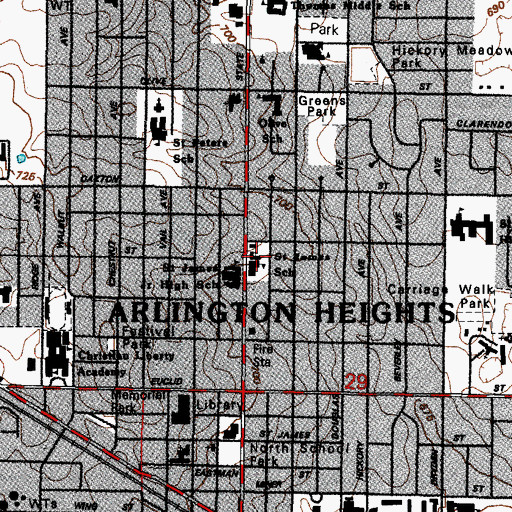 Topographic Map of Saint James Catholic Church, IL