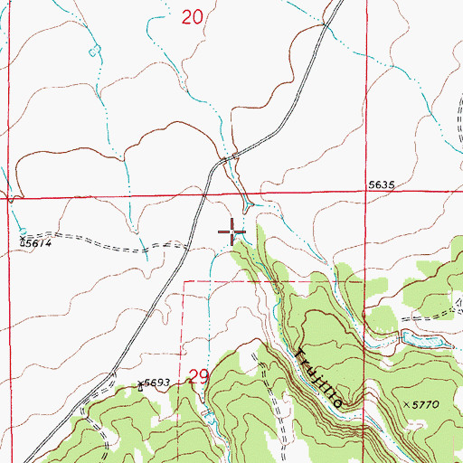 Topographic Map of Trujillo Canyon, CO