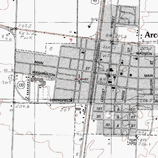 Topographic Map of Nazarene Church (historical), IL
