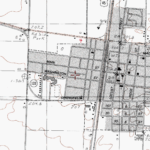 Topographic Map of West Side Public School (historical), IL
