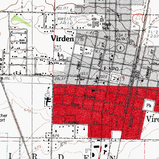 Topographic Map of Church of the Brethren, IL