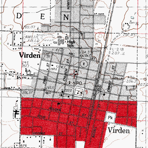 Topographic Map of Church of the Nazarene, IL