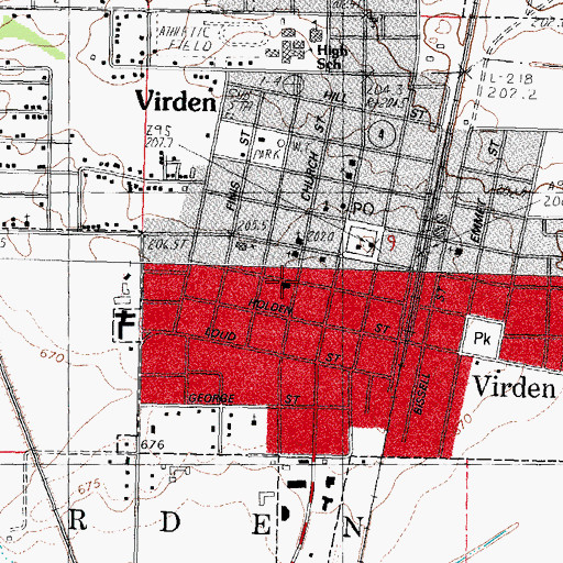 Topographic Map of First Methodist Episcopal Church, IL