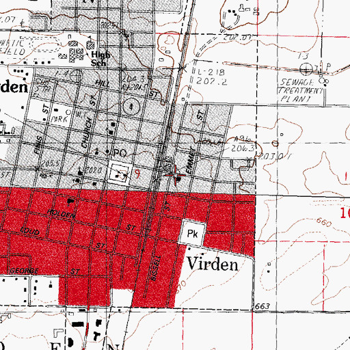 Topographic Map of Full Gospel Tabernacle, IL