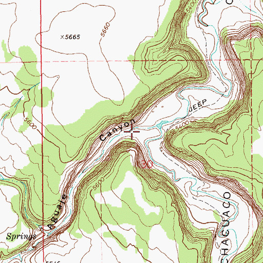Topographic Map of Aguaje Canyon, CO