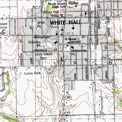 Topographic Map of All Saints Catholic Church, IL