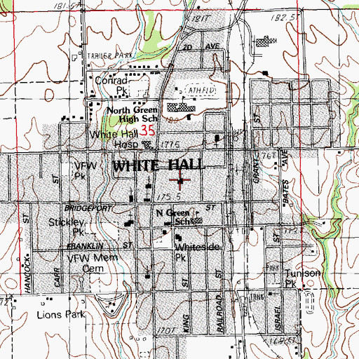 Topographic Map of Calvary Baptist Church, IL