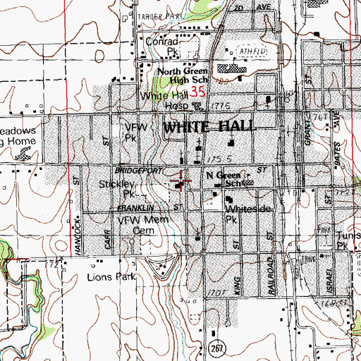 Topographic Map of First Baptist Church, IL