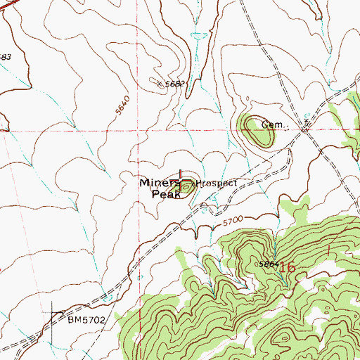 Topographic Map of Miners Peak, CO