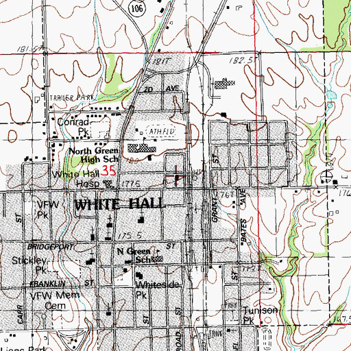 Topographic Map of White Hall Pentecostal Church, IL