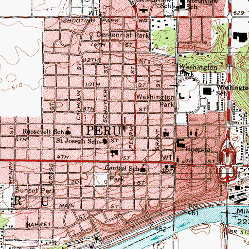 Topographic Map of Church of the Nazarene, IL