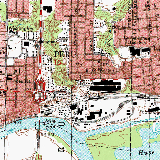 Topographic Map of Market Square, IL
