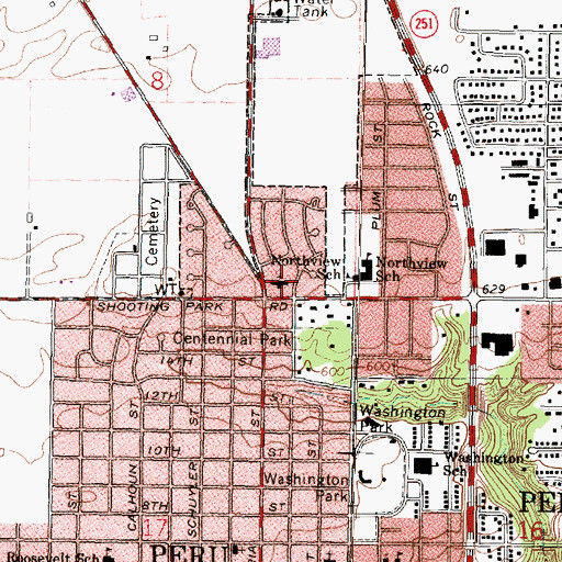 Topographic Map of Saint Johns Lutheran Church, IL