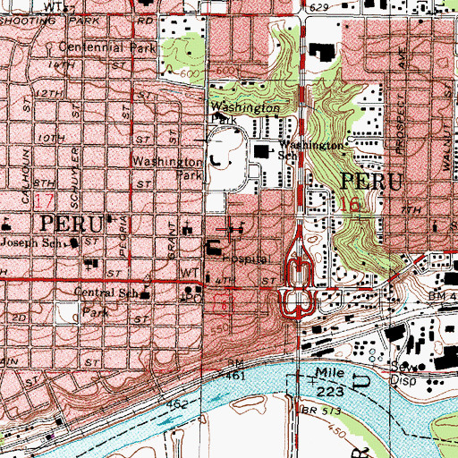 Topographic Map of Saint Marys Roman Catholic Church, IL