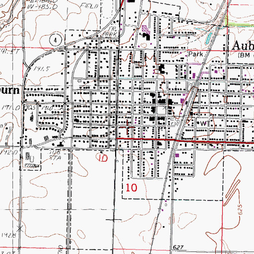 Topographic Map of Auburn Presbyterian Church, IL