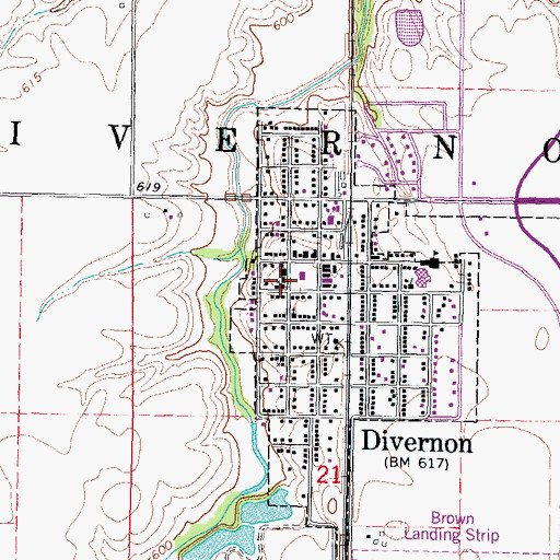 Topographic Map of First Presbyterian Church, IL