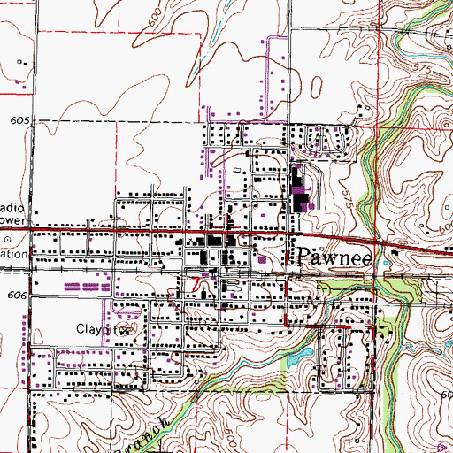 Topographic Map of Saint Marys Church, IL