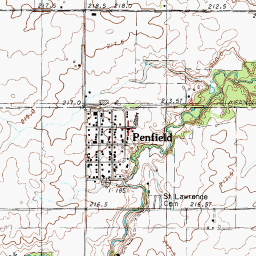Topographic Map of Penfield United Methodist Church, IL