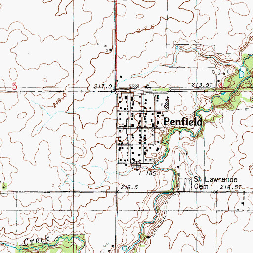 Topographic Map of Saint Lawrence Catholic Church, IL
