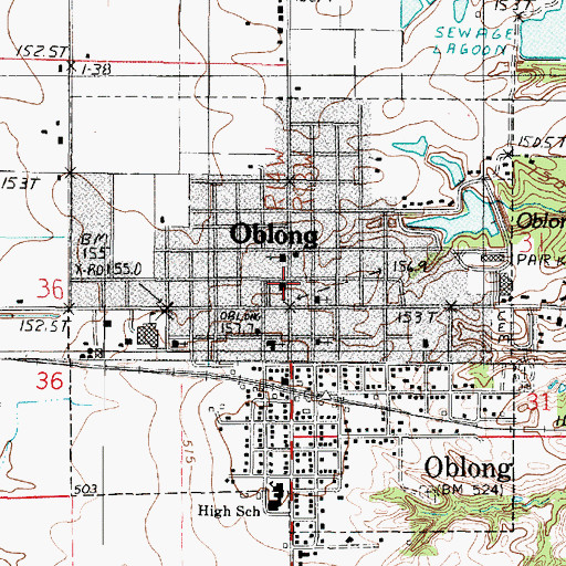 Topographic Map of Central United Methodist Church, IL