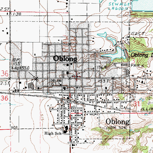 Topographic Map of Evangelical United Methodist Church, IL