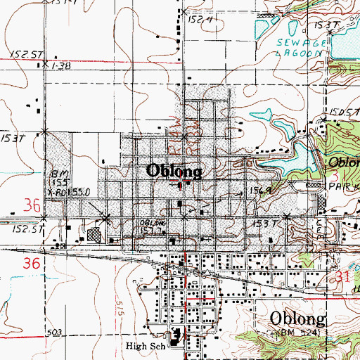 Topographic Map of First Christian Church, IL