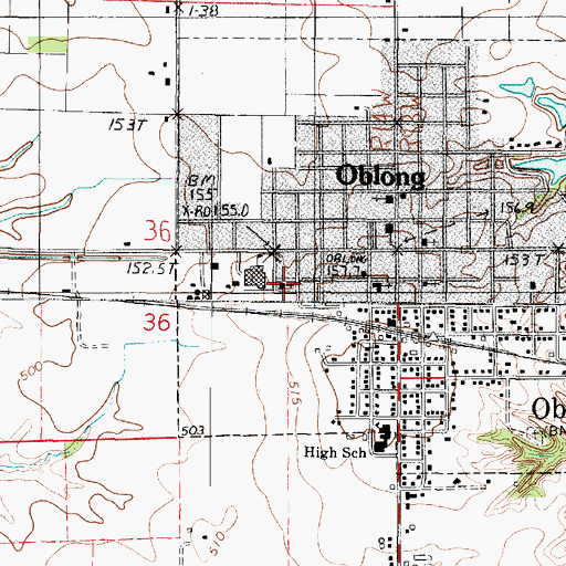 Topographic Map of Our Lady of Lourdes Church, IL