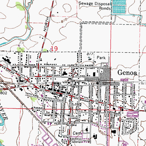Topographic Map of First Baptist Church of Genoa, IL