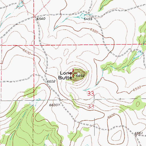 Topographic Map of Lone Butte, CO