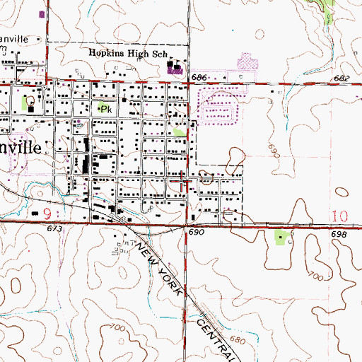 Topographic Map of First Lutheran Church, IL