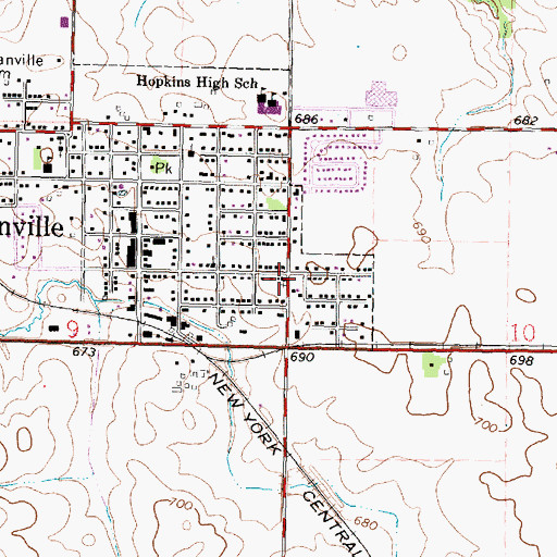 Topographic Map of First Lutheran Church, IL