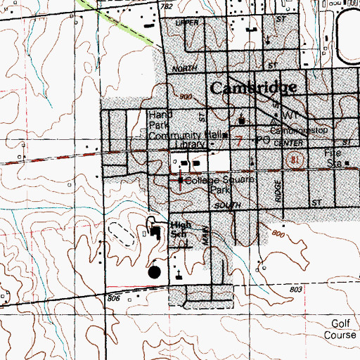 Topographic Map of Cambridge Lutheran Church, IL