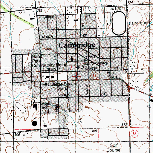 Topographic Map of First Baptist Church, IL