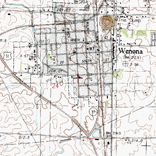 Topographic Map of Saint Marys Church, IL