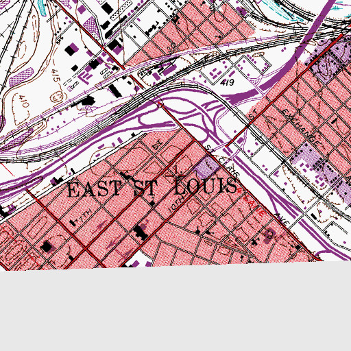 Topographic Map of Agudas Achim Congregation, IL