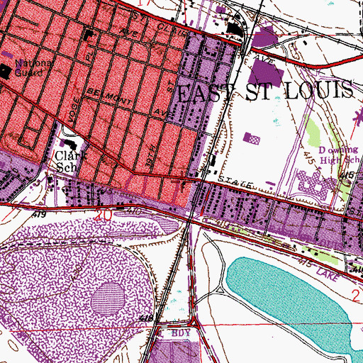 Topographic Map of Calvary Pentecostal Church, IL