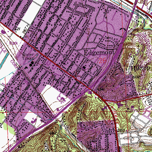 Topographic Map of Edgemont Bible Church, IL