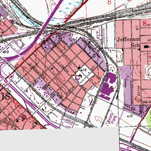Topographic Map of Fifteenth Street Baptist Church, IL