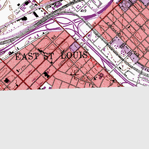 Topographic Map of First Methodist Church, IL