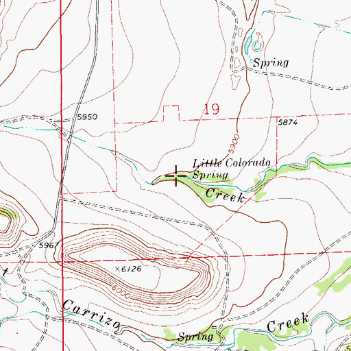 Topographic Map of Little Colorado Spring, CO