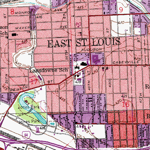 Topographic Map of Holy Angels Roman Catholic Church, IL