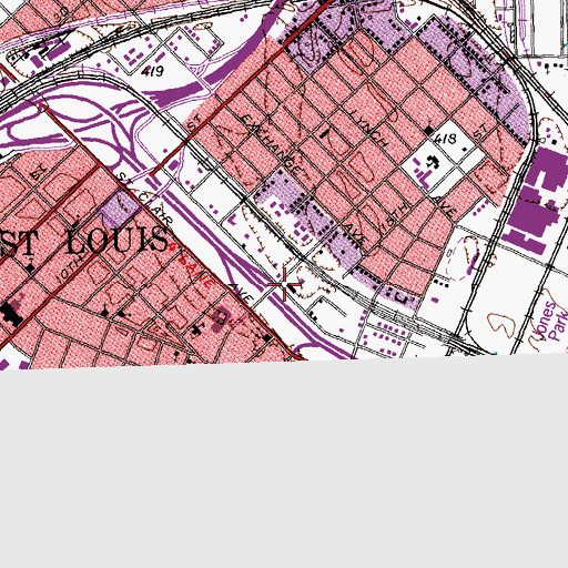 Topographic Map of Immaculate Conception Roman Catholic Church, IL