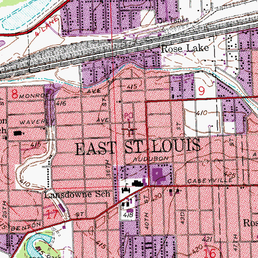 Topographic Map of Lansdowne Baptist Church, IL