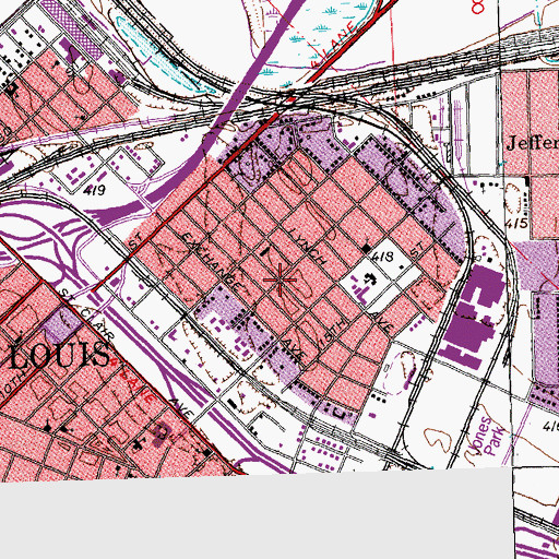 Topographic Map of Lessie Bates Davis Neighborhood House, IL